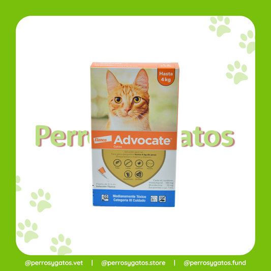 Advocate Gatos Hasta 4 Kg - Antiparasitario Interno Y Externo