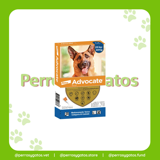 Advocate Pipeta Perro 25 - 40 Kg Antiparasitario Interno Y Externo