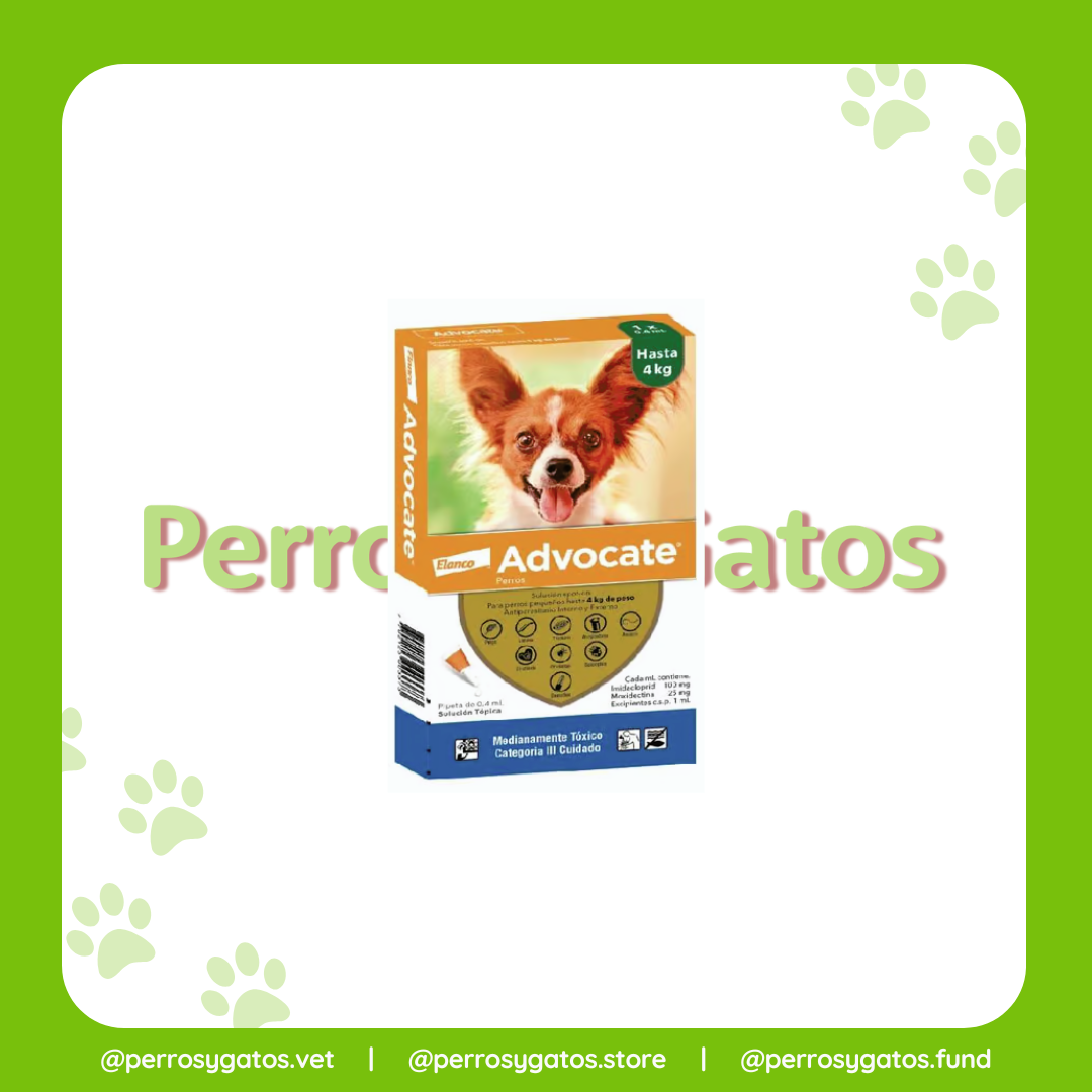 Advocate Pipeta Perro 0 - 4 Kg Antiparasitario Interno Y Externo