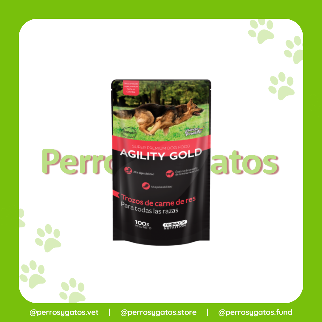 Alimento Húmedo Para Perro Adulto Sabor A Carne 100 Gr | Agility Gold