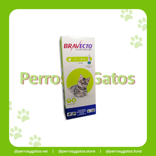 Bravecto Solución Tópica Antipulgas Para Gatos 1,2 - 2,8 Kg