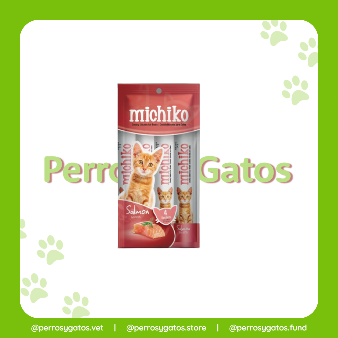 Michiko Gatos Sabor A Salmón Sachets x 4 Unidades 14 Gr