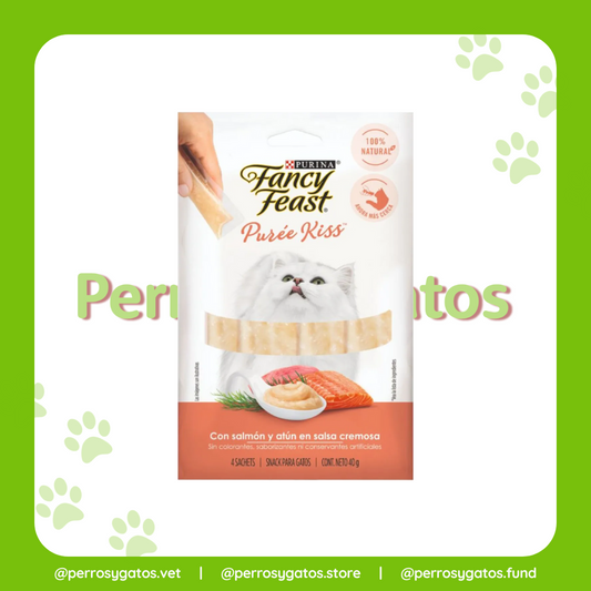 Snack Líquido Para Gatos Fancy Feast Con Filete De Salmón Y Atún En Salsa Cremosa 40 Gr