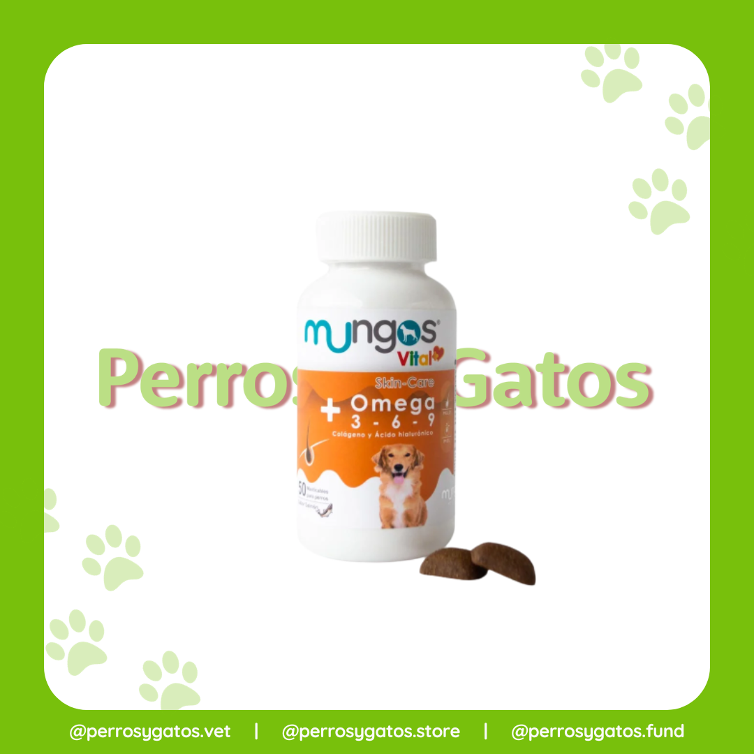 Omegas 3 - 6 - 9 Para Perros Frasco x 50 Masticables | Mungos Vital