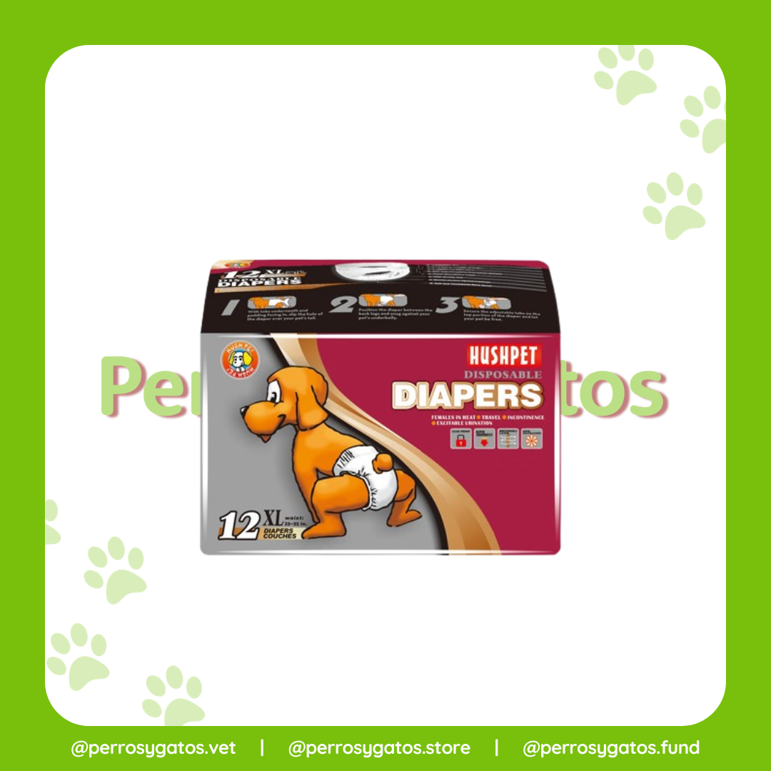 Pañales Desechables Para Perros Talla XL x 12 und