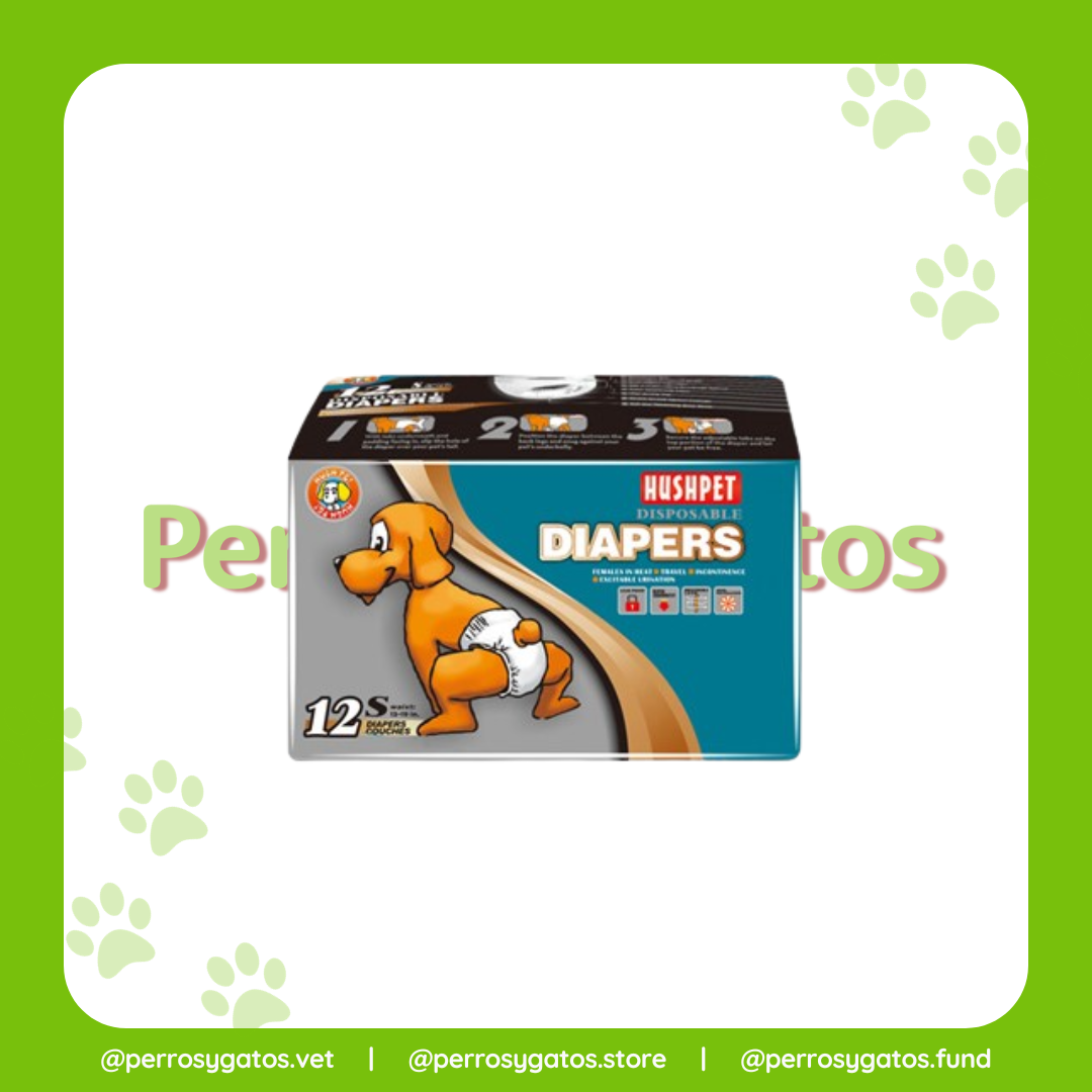 Pañales Desechables Para Perros Talla S x 12 und