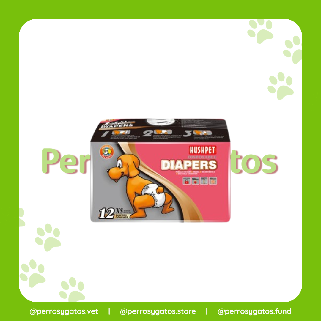 Pañales Desechables Para Perros Talla XS x 12 und