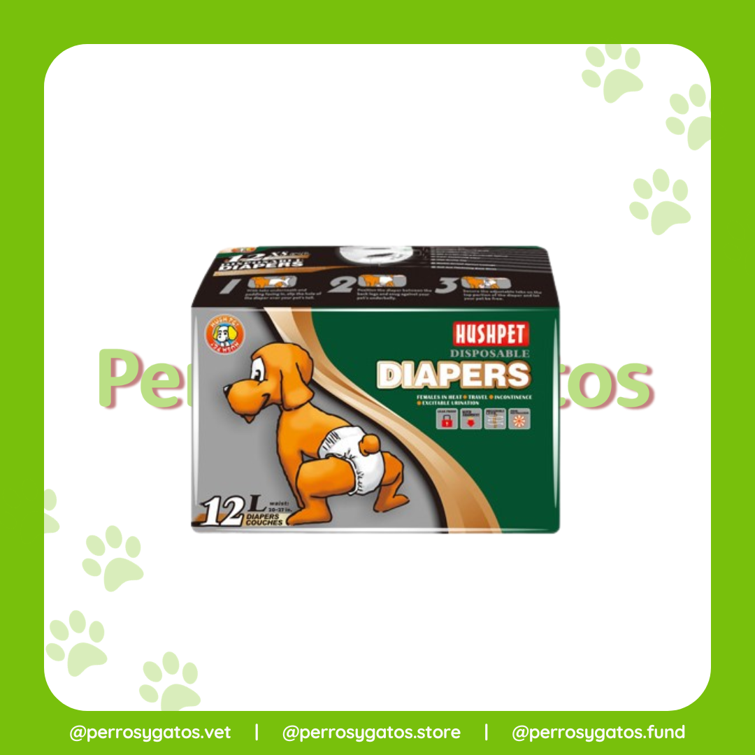 Pañales Desechables Para Perros Talla L x 12 und