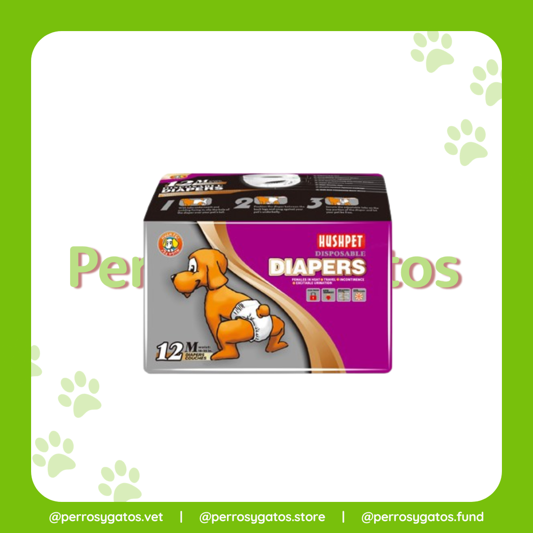 Pañales Desechables Para Perros Talla M x 12 und