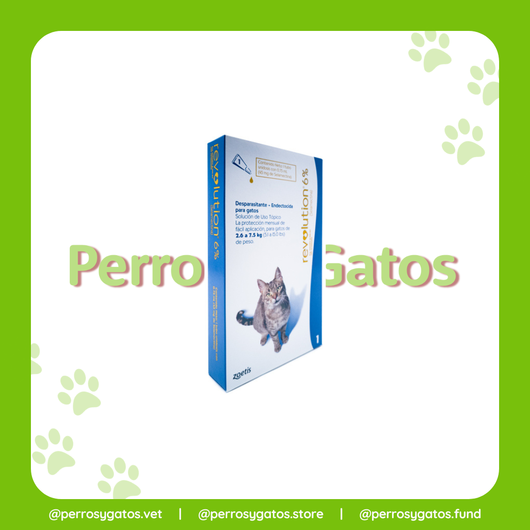 Revolution 6% Gato 2.6 - 7.5 Kg Antiparasitario Interno Y Externo