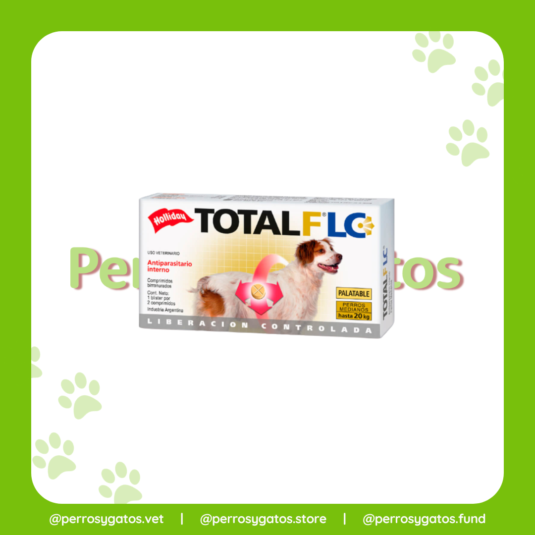 Total F LC Antiparasitario Interno Perros Hasta 20 Kg Blister x 2 Tabs