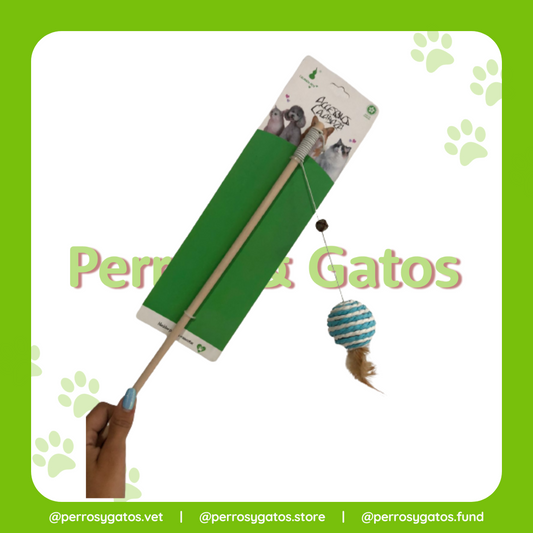 Juguete Interactivo Para Gatos Vara En Madera