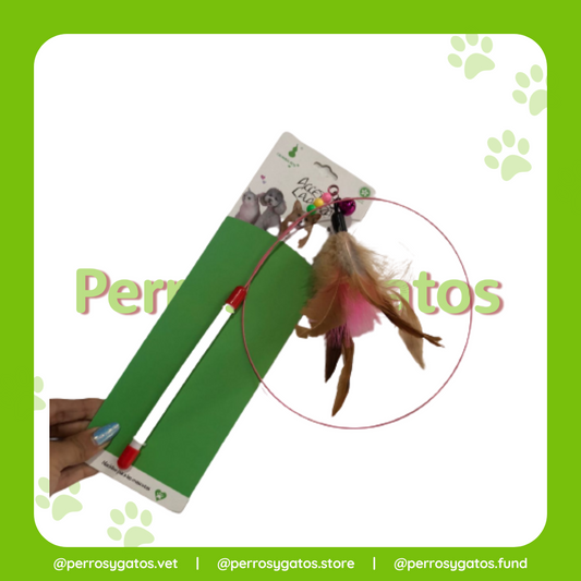 Juguete Interactivo Para Gatos Vara De Alambre Con Plumas